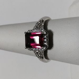 Rhodolite Garnet and Zircon Ring